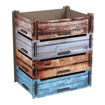 Stapelbare Aufbewahrungsboxen aus Holz | 5er-Set groß von WERKHAUS