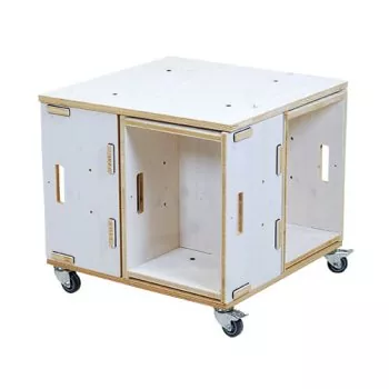 Couchtisch-Set WERKBOX BÜCHER 53x53 cm Fichte Weiß