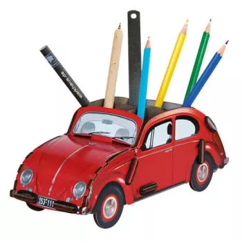 VW Käfer Stiftebox in rot von WERKHAUS