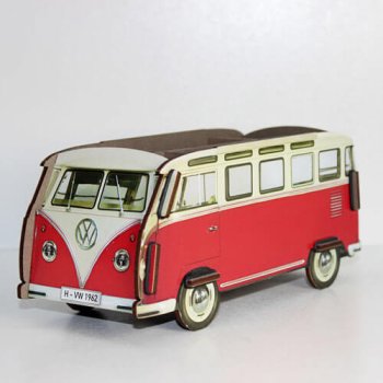 VW T1 Bus als Stiftebox in rot | WERKHAUS