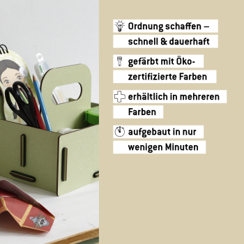 Kleine Tragekiste als Ordnungshelfer