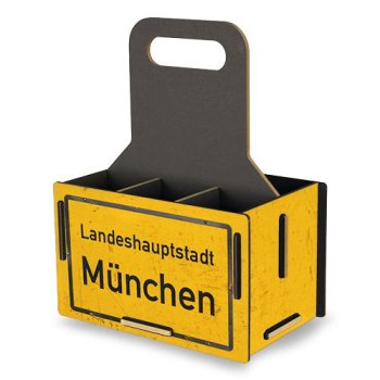 Flaschenträger Ortsschild München