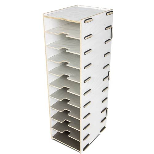 10er Tower | Ablagemodul weiß grau
