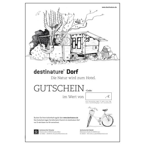 Übernachtungsgutschein für das destinature Dorf in Hitzacker am Elberadweg | WERKHAUS