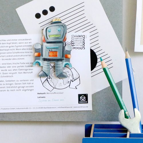 Illustrierter Roboter als Kühlschrankmagnet