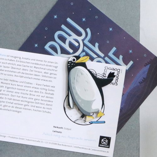 Illustrierter Pinguin als Magnet