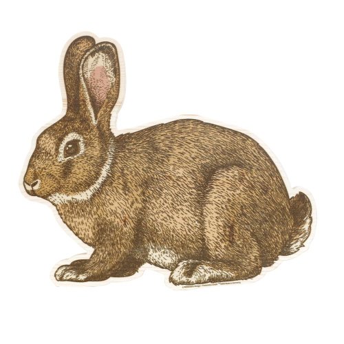 Osterhase aus Holz als Aufsteller mit Holzdirektdruck von WERKHAUS