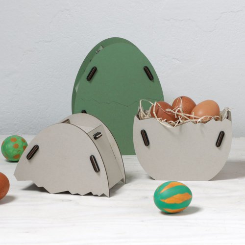 Befüllbares Osterei in Creme und Grün
