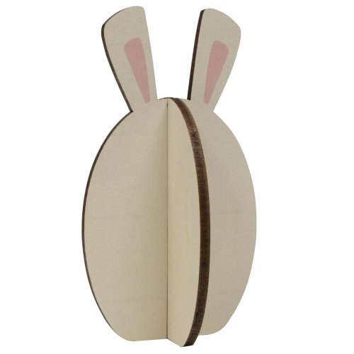 Osterhasen Aufsteller oder Aufhänger aus Holz (MDF) in beige