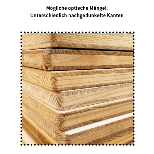 Unterschiedlich nachgedunkelte Kanten