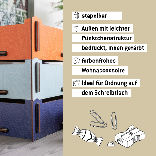 Aufbewahrungsbox stapelbar in verschiedenen Farben