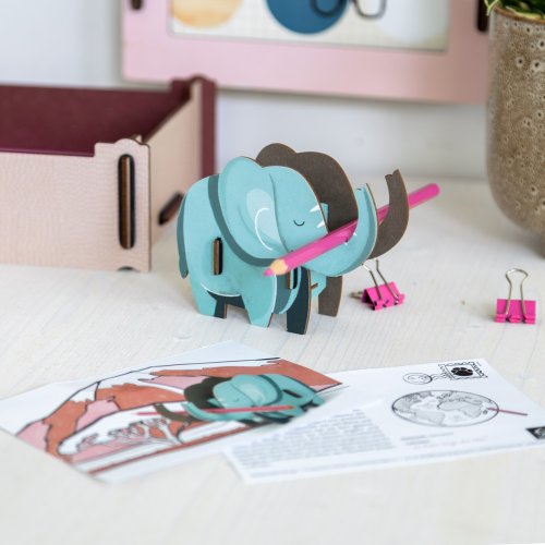 Stiftebuddy Elefant Emmi als Schreibtischaccessoire für Kinder und Erwachsene