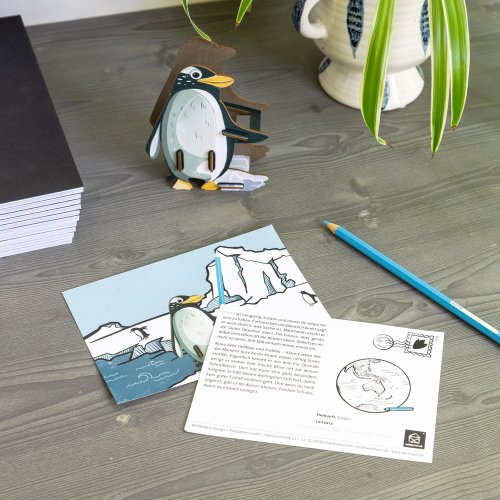 Stiftebuddy Pinguin Kuno als Schreibtischaccessoire für Kinder und Erwachsene
