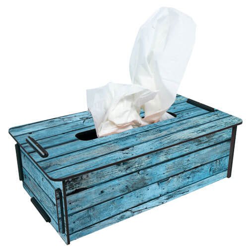 Tissue-Box - Holz türkis