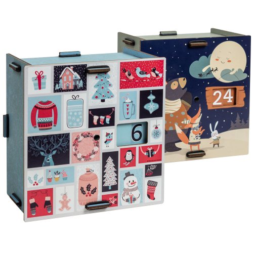 Adventskalender Holzkisten mit Zahlen für die Adventszeit | WERKHAUS