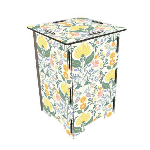 Hocker mit skandnavischem Blumenprint