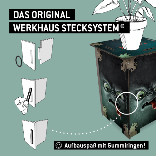 das kleine böse Buch als SItzhocker mit Stecksystem