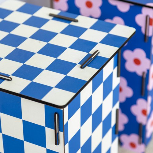 Blaues Schachbrettmuster