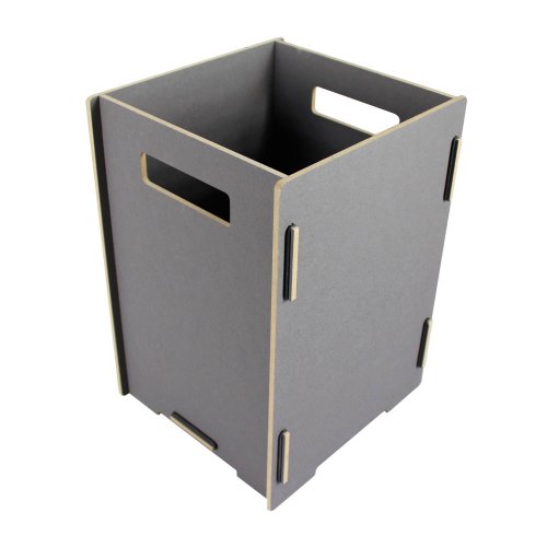 stabiler MDF Mülleimer in grau