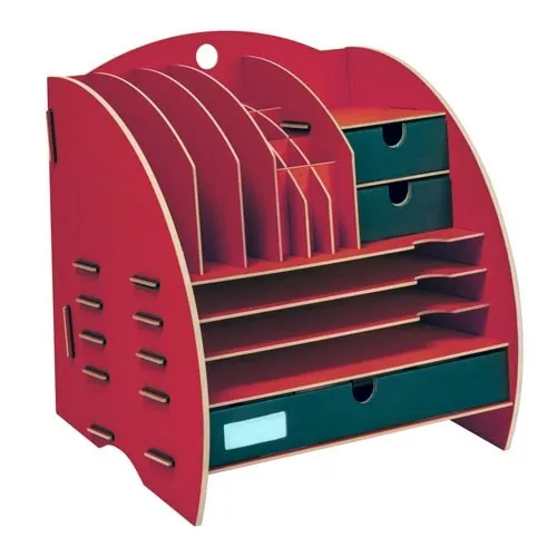 Organizer LEO in Rot für den Schreibtisch | WERKHAUS