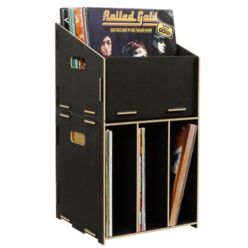Schallplattenregal in schwarz
