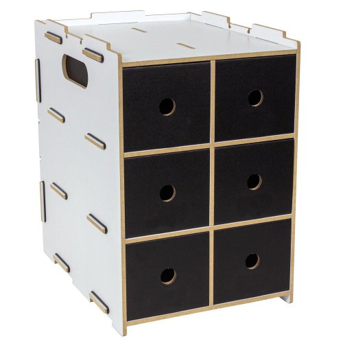 Schubladenbox mit 6 Schubladen in weiß