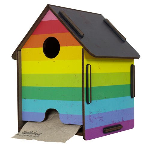 Toilettenpapierhalte im Regenbogen-Design