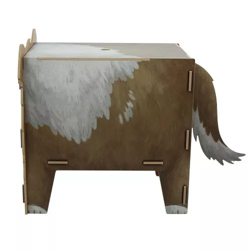 Vierbeiner Hocker Hund seitlich