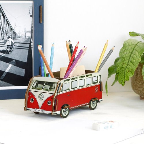 Stiftebox VW T1 rot - Stiftebox mit 6 Fächern