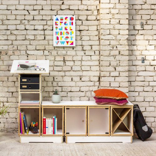 Werkboxregal mit einem 3er Sockel