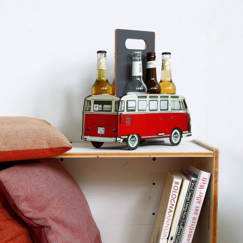 roter VW Bus Flaschenträger
