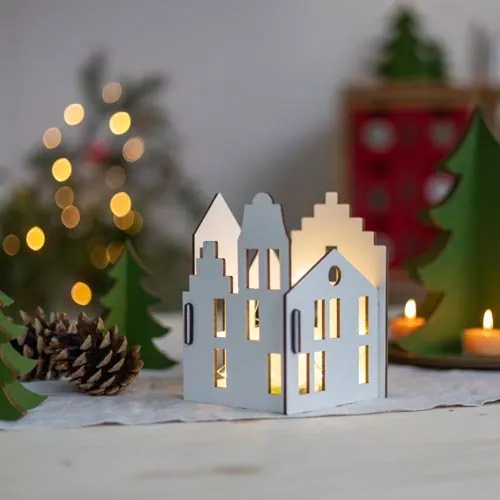 Tischaufsteller mit Lichterkette