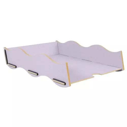 Briefablage hellila mit wellenform