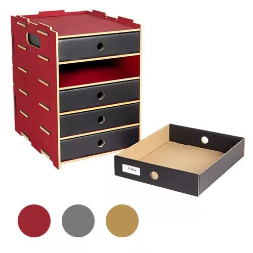 Stapelbare Schubladenboxen mit Schubladen als Dokumentenablage für den Schreibtisch von WERKHAUS