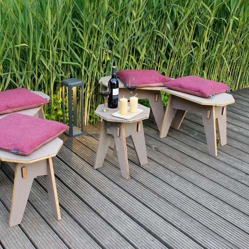 Sitz- und Holzhocker mit Achteck-Design | WERKHAUS Onlineshop