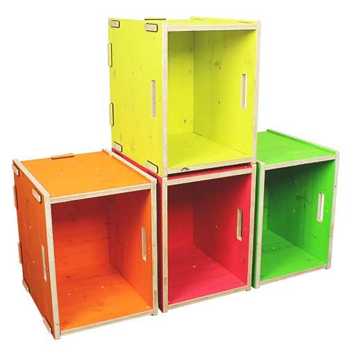 Die farbige Holzkiste WERKBOX NEON bringt Farbe in jeden Raum | WERKHAUS