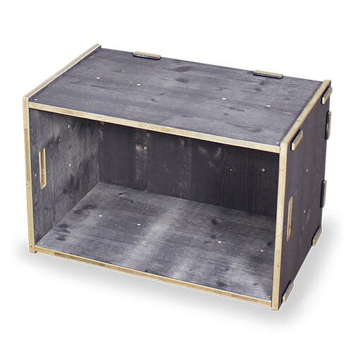 Holzkiste WERKBOX 2.1 in Fichte Grau | modulares Regal