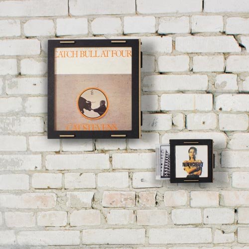LP und CD Bilderrahmen als Wanddekoration für Musikliebhaber