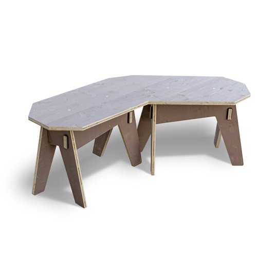 Modernes Sitzbank Design für den Achteck Gartentisch | WERKHAUS