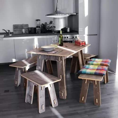 Tischgruppe für die Küche mit Sitzbank | WERKHAUS