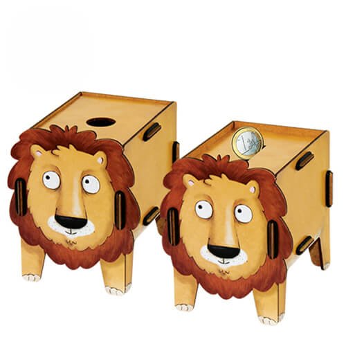 Löwe als Spardose und Geschenkbox für Kinder | WERKHAUS