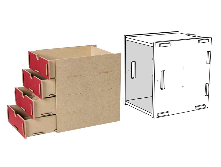 Regal mit vielen Schubladen und viel Stauraum - online kaufen