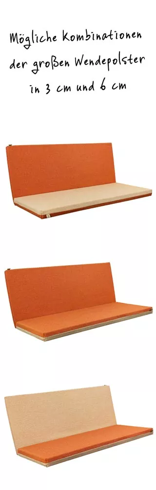 Sitzpolster mit waschbaren Bezügen für Holzsofa