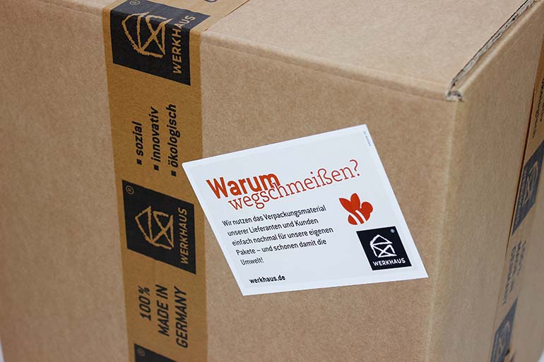 Wiederverwendung von Versandverpackungen durch WERKHAUS