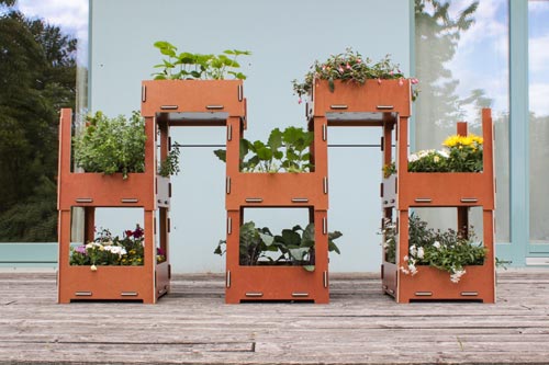 destinature Gartenmöbel Pflanzboxen Pflanzenkübel stapelbar