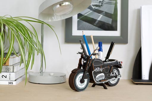 Motorrad-Stiftebox von WERKHAUS mit F&auml;chern f&uuml;r Stifte und Schreibutensilien